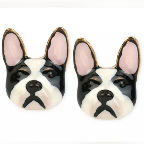 New! BETSEY JOHNSON 3D Sugar Critters Collection French Bulldog Earrings. - Picture 1 of 10